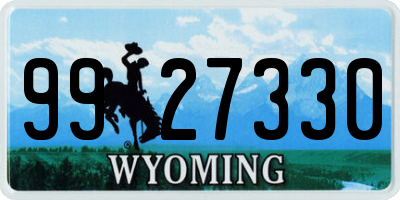 WY license plate 9927330
