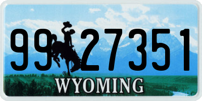 WY license plate 9927351