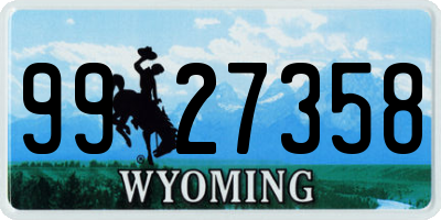 WY license plate 9927358