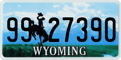WY license plate 9927390