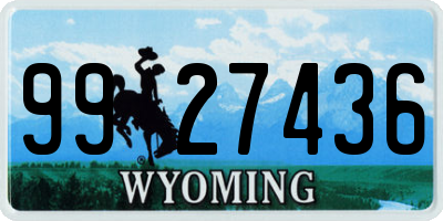 WY license plate 9927436