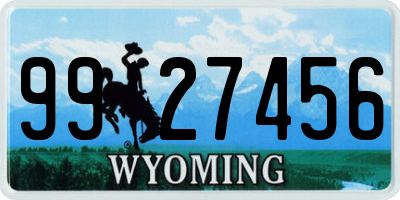 WY license plate 9927456