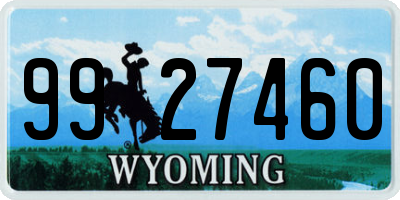 WY license plate 9927460