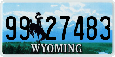 WY license plate 9927483