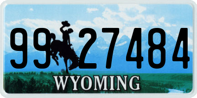 WY license plate 9927484
