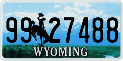 WY license plate 9927488