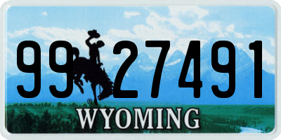 WY license plate 9927491