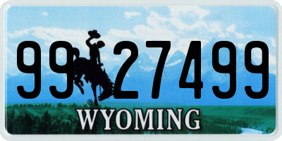 WY license plate 9927499