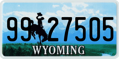 WY license plate 9927505