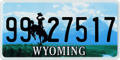 WY license plate 9927517
