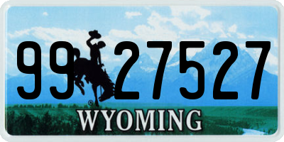 WY license plate 9927527