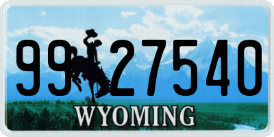 WY license plate 9927540