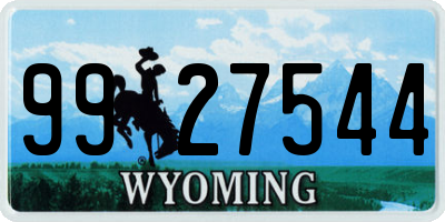 WY license plate 9927544