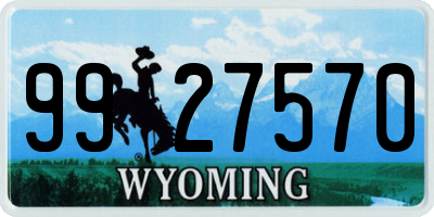 WY license plate 9927570