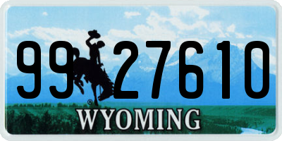 WY license plate 9927610