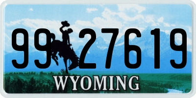 WY license plate 9927619
