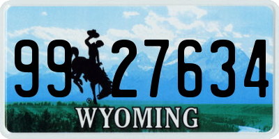 WY license plate 9927634