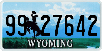 WY license plate 9927642