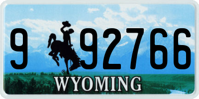 WY license plate 992766