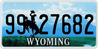 WY license plate 9927682