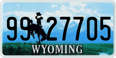 WY license plate 9927705