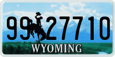 WY license plate 9927710