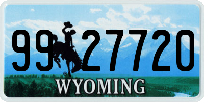 WY license plate 9927720