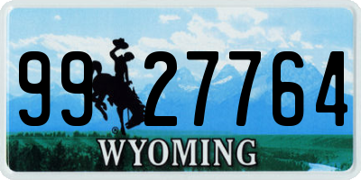 WY license plate 9927764