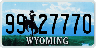 WY license plate 9927770