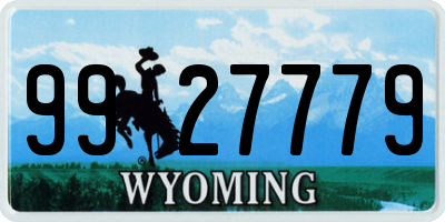 WY license plate 9927779