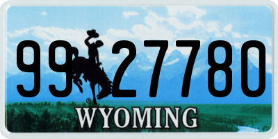WY license plate 9927780