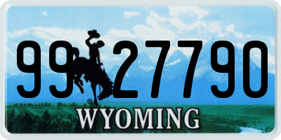 WY license plate 9927790