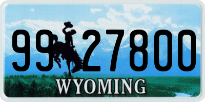 WY license plate 9927800