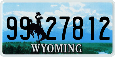 WY license plate 9927812