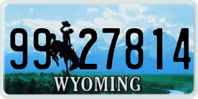 WY license plate 9927814