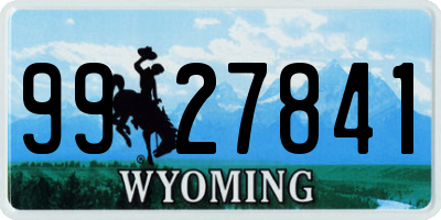WY license plate 9927841