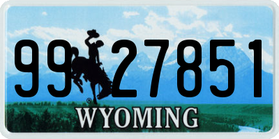 WY license plate 9927851