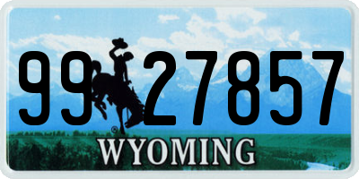 WY license plate 9927857