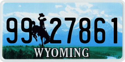 WY license plate 9927861