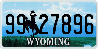 WY license plate 9927896