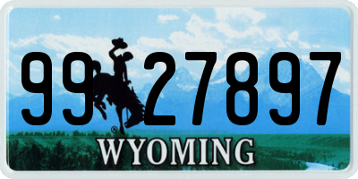 WY license plate 9927897
