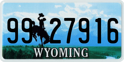 WY license plate 9927916