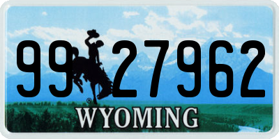 WY license plate 9927962