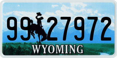 WY license plate 9927972