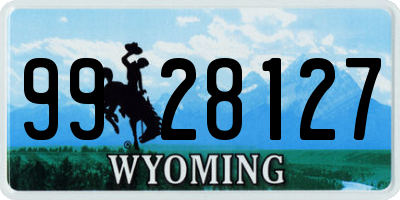 WY license plate 9928127