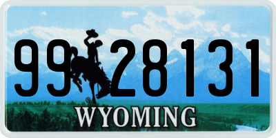 WY license plate 9928131