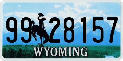 WY license plate 9928157