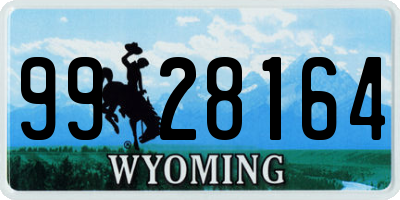 WY license plate 9928164