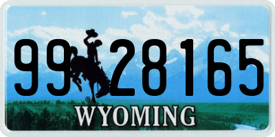 WY license plate 9928165