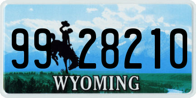 WY license plate 9928210